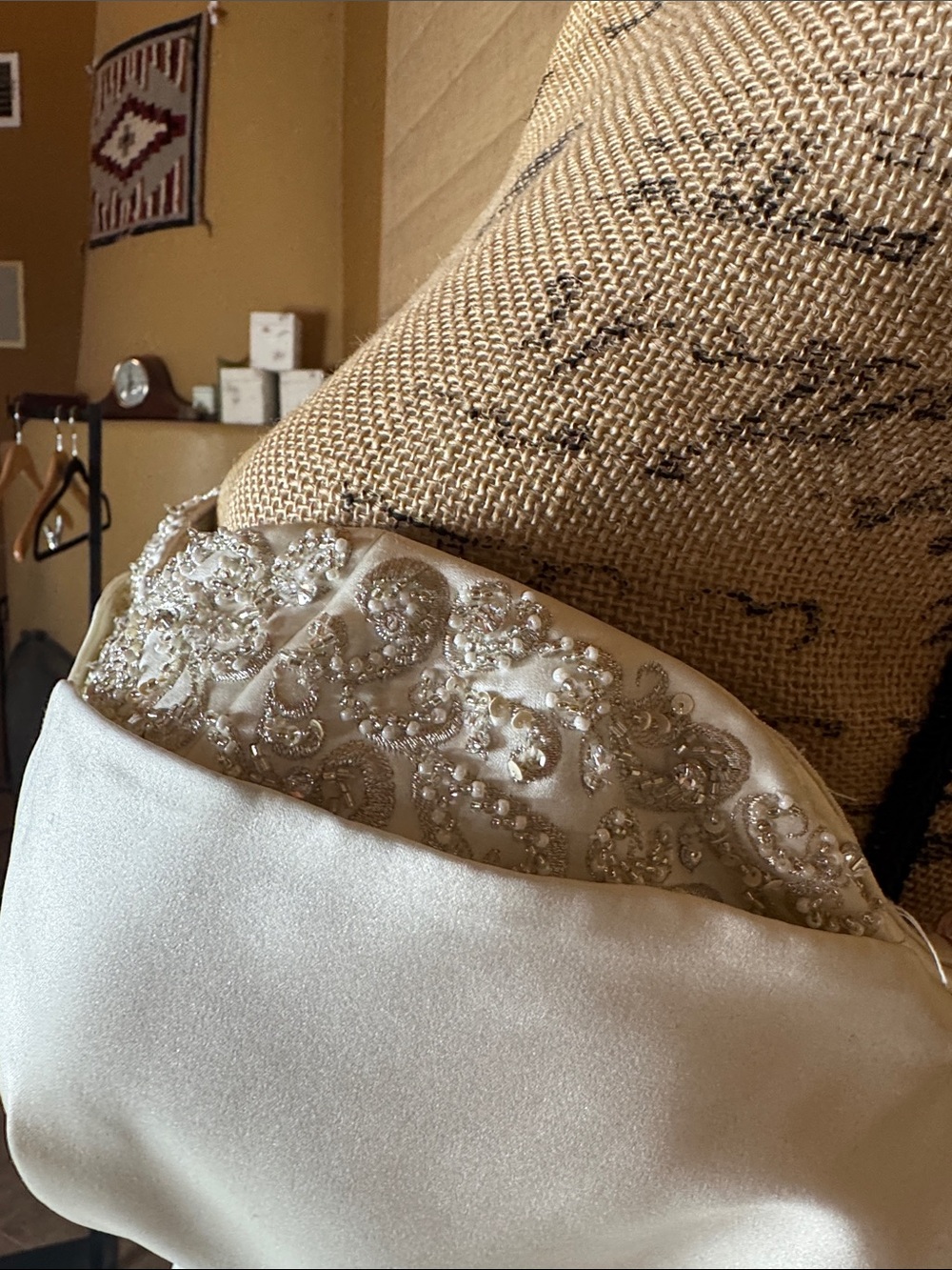 Eden Bridals Ivory Strapless Wedding Gown Size 10 Beaded Sweetheart Neckline - Picture 11 of 16